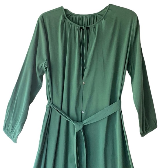 FREAK’S STORE | NWOT BUTTON FRONT PLEATED LONG SLEEVE MIDI DRESS BELTED | ONE SZ - Picture 2 of 9